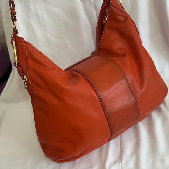 Tory Burch Vibrant Orange Leather Hobo Bag - Picture 13 of 16